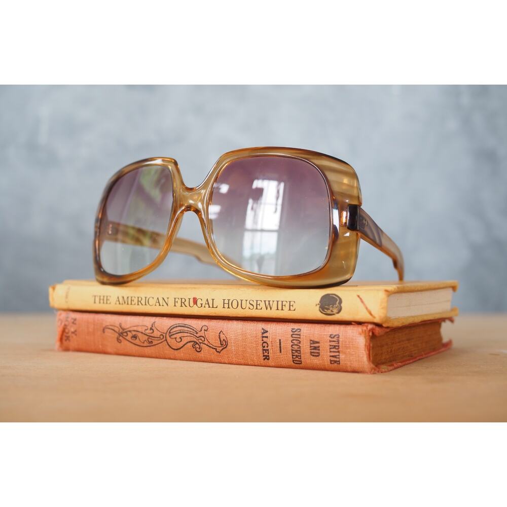 1970s Vintage Sunglasses Italy Glam Retro Grandma Chic Festival Oversized NOS